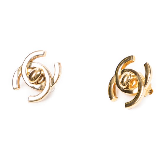 CC Turn Lock Clip On Earrings Oorbellen - Image 2