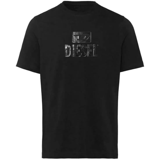 Diesel groot blok D monotoon logo zwart T-shirt - Image 1