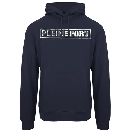 Plein Sport Large Stamp Logo Navy Blue Hoodie - Image 1