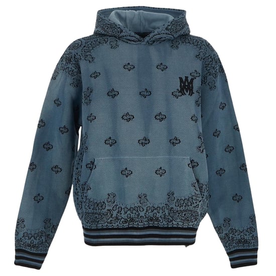 Amiri Bandana Basketball Style Blue Hoodie - Image 1