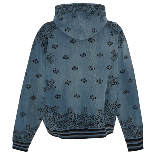 Amiri Bandana Basketball Style Blue Hoodie - Image 2