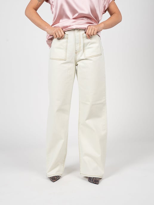 Pinko Byxor Forbita  damer   Vit - Image 3