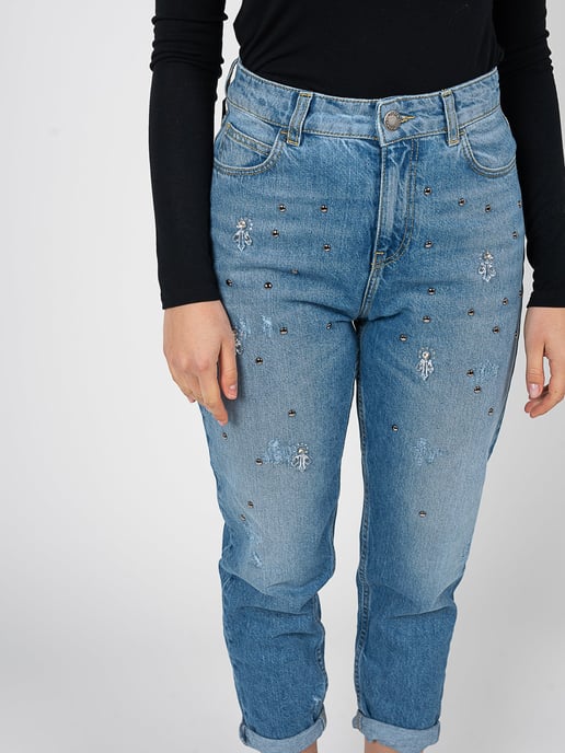 Pinko Trousers Maurice Woman's Blue - Image 4