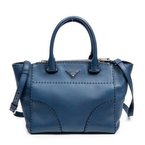 Stitched Twin Pocket Tote Shoulder Bag - Image 1