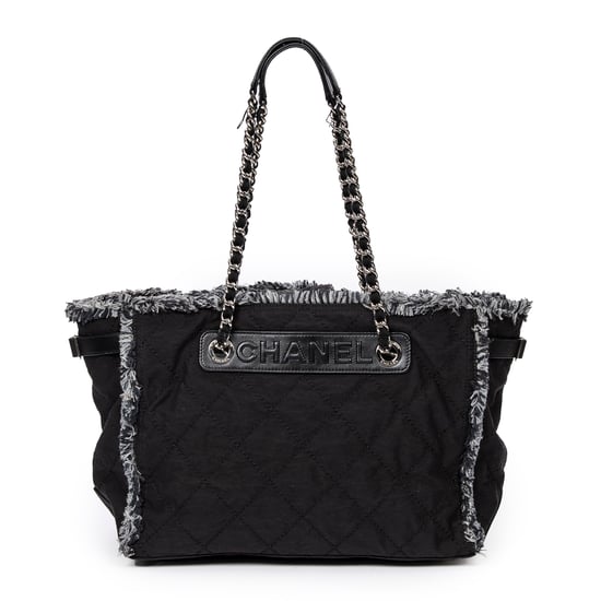 Horizontal Tweed Fringe Chain Tote Schoudertas - Image 1