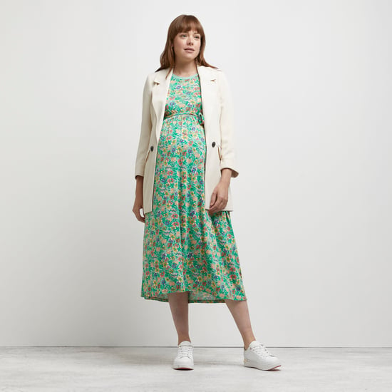 River Island Womens Midi Dress Maternity Green Floral - Image 2