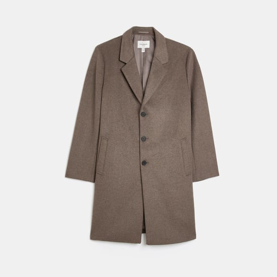 River Island Mens Twill Overcoat Big & Tall Regular Fit Brown - Image 4