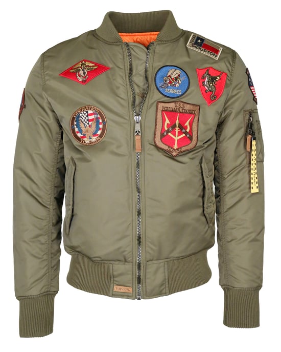 Top Gun bomberjack in pilotenstijl met patches TG20191053 - Image 1