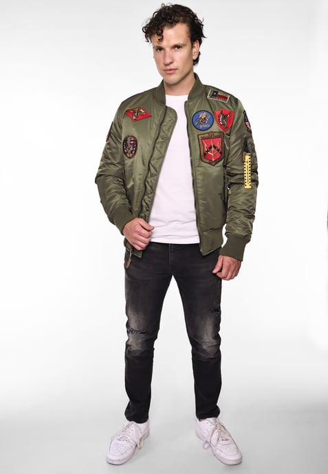 Top Gun bomberjack in pilotenstijl met patches TG20191053 - Image 5
