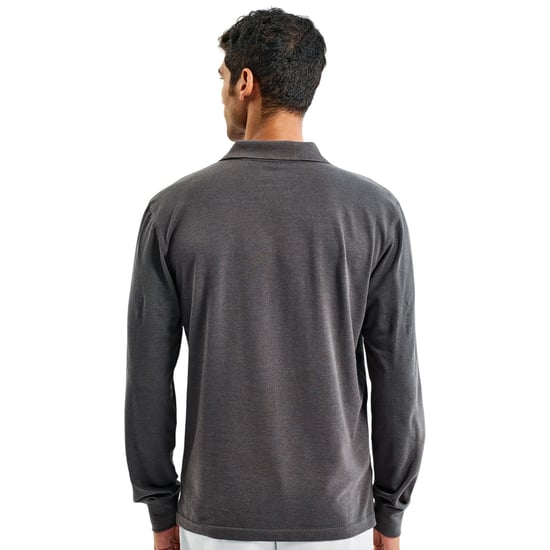Asquith & Fox Heren Klassieke Pasvorm Poloshirt met lange mouwen (Houtskool) - Image 2