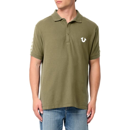 True Religion Mens Polo Shirt SS Damask Velour Pique Top - Image 1