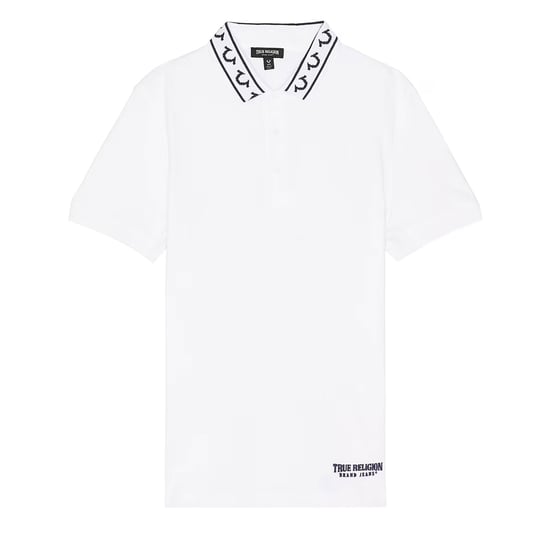 True Religion Mens Polo Shirt Branded Collar SS Pique Top - Image 2