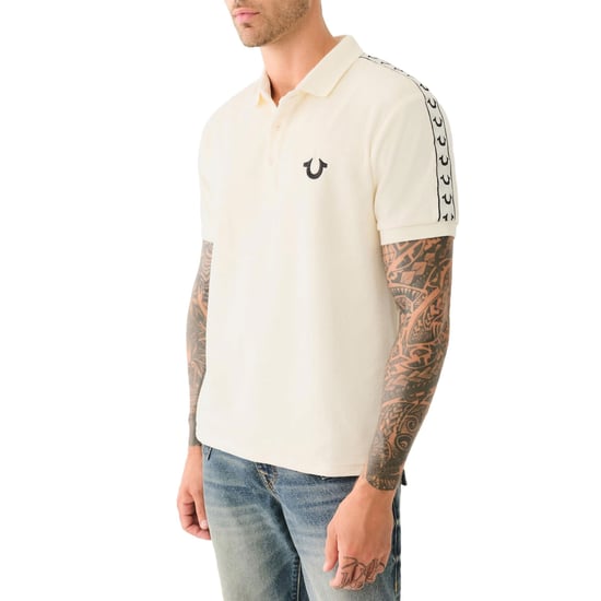 True Religion Mens Polo Shirt SS Damask Velour Pique Top - Image 2