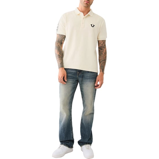 True Religion Mens Polo Shirt SS Damask Velour Pique Top - Image 3