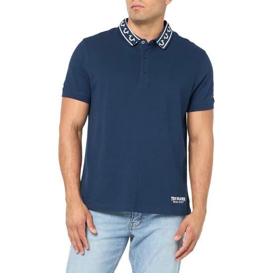 True Religion Mens Polo Shirt Branded Collar SS Pique Top - Image 1