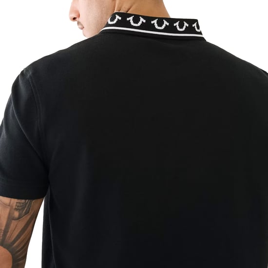 True Religion Mens Polo Shirt Branded Collar SS Pique Top - Image 3