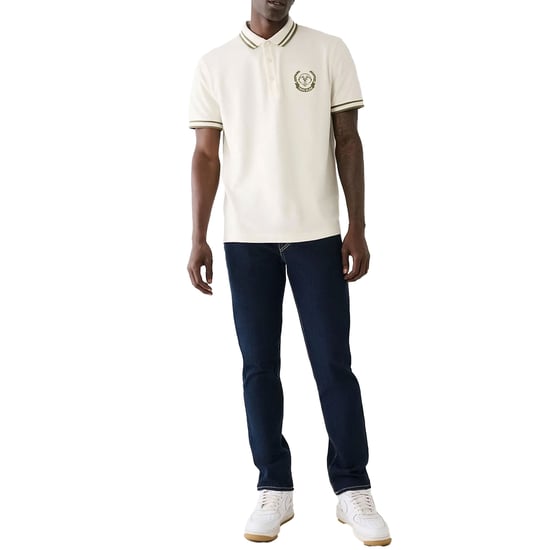 True Religion Mens Polo Shirt Laurel Buddah Face Pique Tee - Image 4
