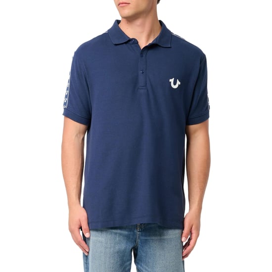True Religion Mens Polo Shirt SS Damask Velour Pique Top - Image 1