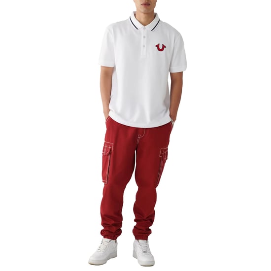 True Religion Mens Polo Shirt Signature Horseshoe Pique Tee - Image 4