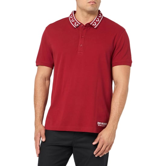 True Religion Mens Polo Shirt Branded Collar SS Pique Top - Image 1