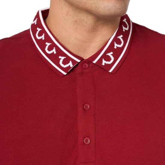 True Religion Mens Polo Shirt Branded Collar SS Pique Top - Image 3