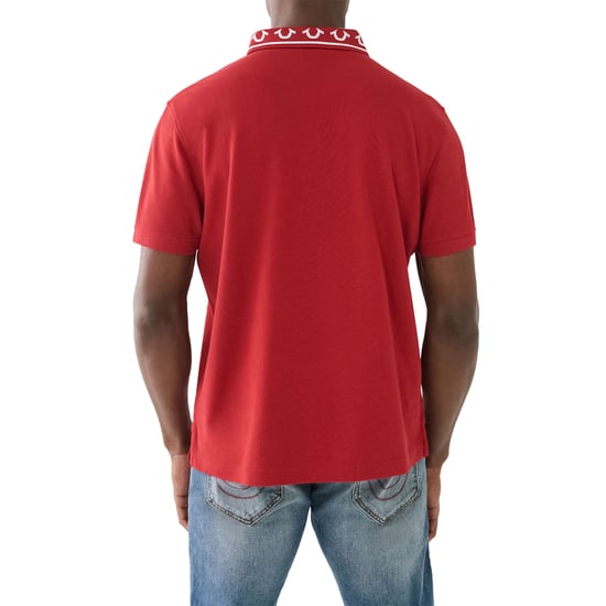 True Religion Mens Polo Shirt Branded Collar SS Pique Top - Image 4