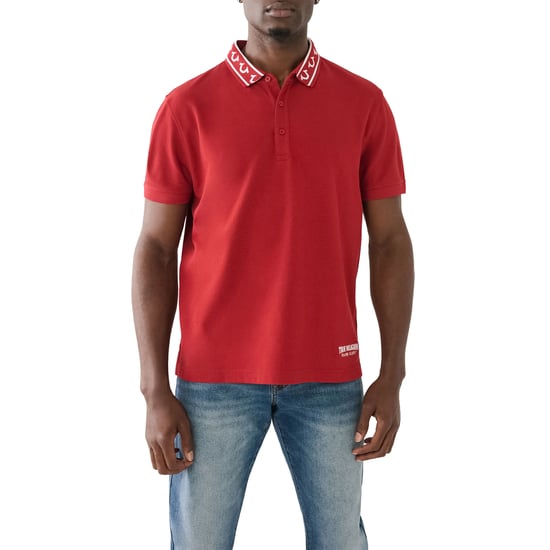 True Religion Mens Polo Shirt Branded Collar SS Pique Top - Image 5