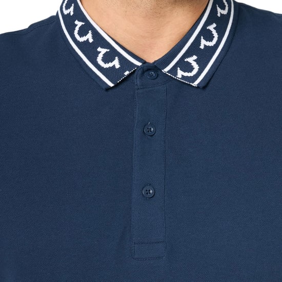 True Religion Mens Polo Shirt Branded Collar SS Pique Top - Image 2