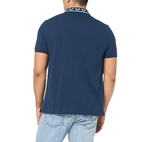 True Religion Mens Polo Shirt Branded Collar SS Pique Top - Image 3