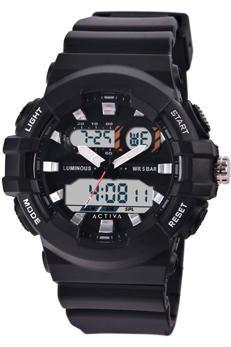 Activa X Invicta Digital ACW496-001 Heren Horloge - Quartz Uurwerk - Plastic met zwarte Wijzerplaat - 50mm - Image 1