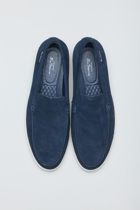 Ben Sherman Amarillo Suede Heren Navy Loafers - Image 3