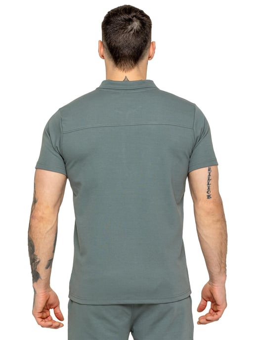 Enzo | Mens Zip Up Polo Shirt - Image 3
