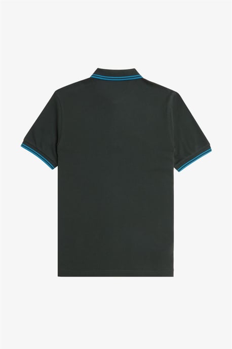 Fred Perry Men’s Twin Tipped Polo Shirt in Night Green - Image 2