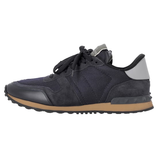 Valentino Garavani Rockrunner Sneakers in Navy Blue Mixed Media - Image 2