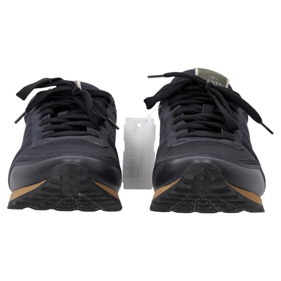 Valentino Garavani Rockrunner Sneakers in Navy Blue Mixed Media - Image 3