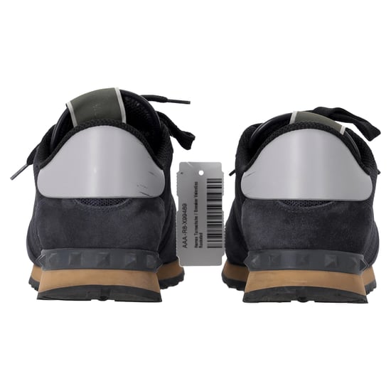 Valentino Garavani Rockrunner Sneakers in Navy Blue Mixed Media - Image 4