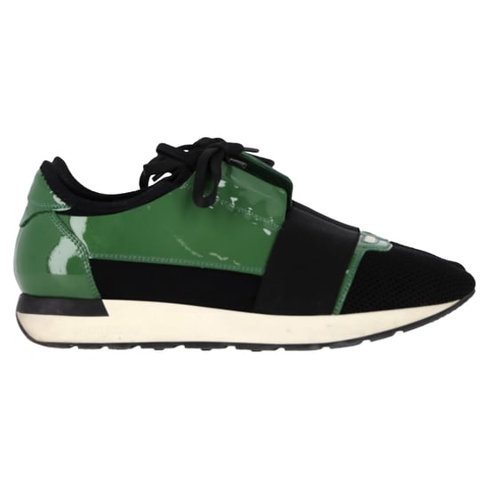 Balenciaga Race Runner Sneakers in Green Patent Leather - Image 1