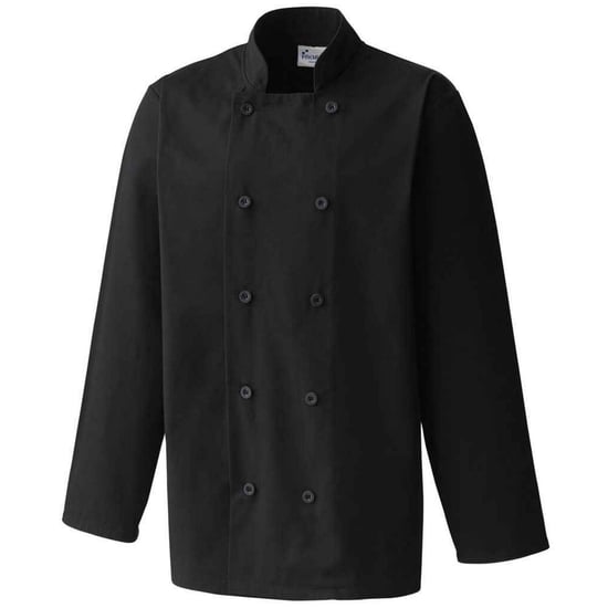 Premier Mens Long-Sleeved Chef Jacket (Black) - Image 1