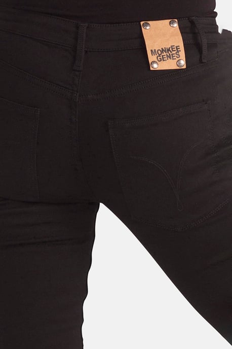 Black Organic Cotton Super Skinny Mid-Rise Denim Jeans - Image 5