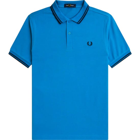Fred Perry M3600 Twin Tipped Polo Shirt Ocean Blue - Image 4