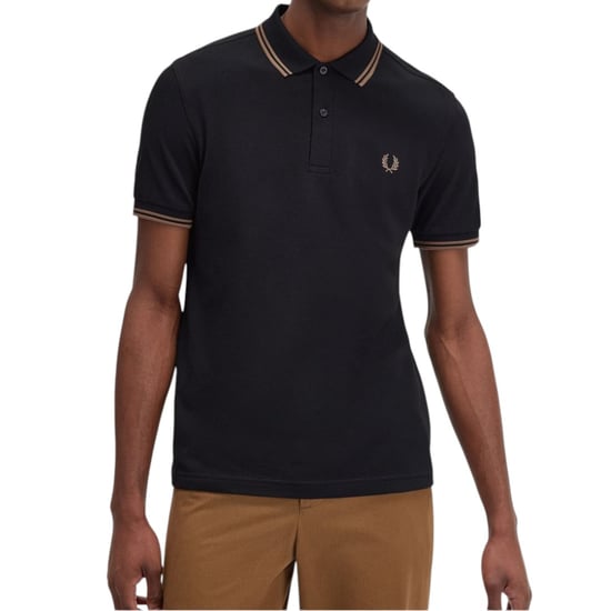 Fred Perry M3600 Twin Tipped Polo Shirt Black - Image 1