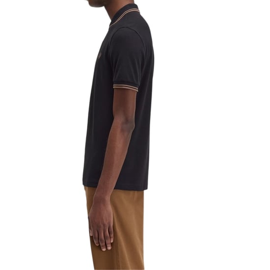 Fred Perry M3600 Twin Tipped Polo Shirt Black - Image 3