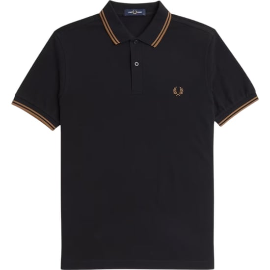 Fred Perry M3600 Twin Tipped Polo Shirt Black - Image 4