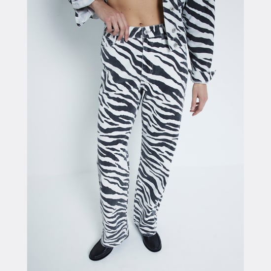 River Island Womens Straight Jeans Black Zebra Relaxed - Image 1