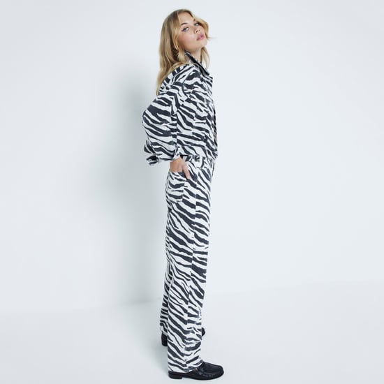 River Island Womens Straight Jeans Black Zebra Relaxed - Image 2