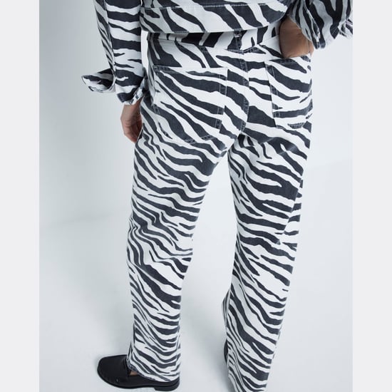 River Island Womens Straight Jeans Black Zebra Relaxed - Image 4