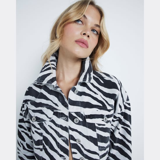 River Island Womens Denim Jacket Black Zebra - Image 2