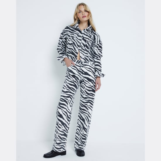 River Island Womens Denim Jacket Black Zebra - Image 3