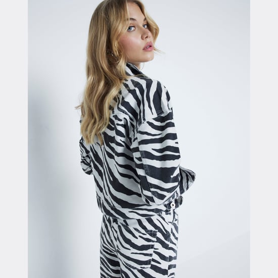 River Island Womens Denim Jacket Black Zebra - Image 4