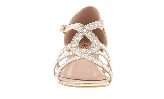 Miss Riot Girls Sandals Jewelled Heeled Party Straps Loom gold - Image 3